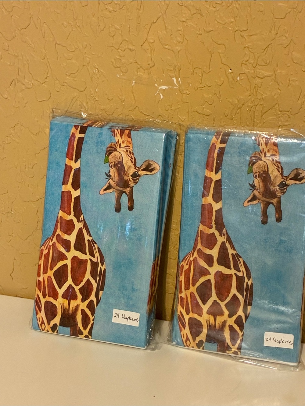 48PCE Giraffe Guest Napkins Funny Animals Disposable Napkins Decorative Hand
